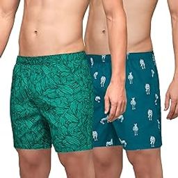 xyxx Men's 100% Cotton Regular Fit Printed Boxers with No Mark Waistband & Back Pocket (Pack of 2)-picture-19
