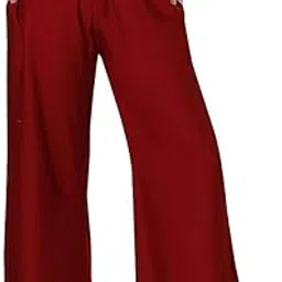 pilku Women's Straight Fit Palazzo Pants, Solid Color, Riyon-picture-37