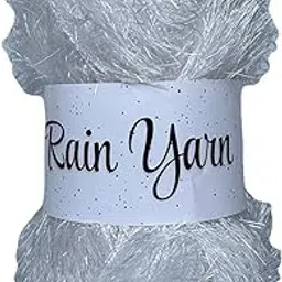 Crochet Now Luxe | Rain Yarn Fancy Yarn 100 Grams Balls 160 metres 3.5 mm Hook for Crochet/Knitting (White)-picture-29