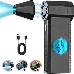 Compressed Air Duster,130000RPM Electric Air Duster,3 Gears Adjustable Portable Electric Air Blower, 3000mAh Rechargeable Cordless Jet Dry Blower, Turbo Jet Fan for Computer Keyboard Home Car Clean-picture-25