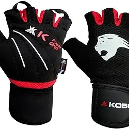 Kobo WTG-08 Gym Gloves with Wrist Support, Large (Black/Red)-picture-28