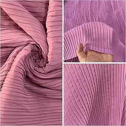 Georgette Crushed Fabric | Length:- 2/4/6 Meters Width:- 44 Inch | Unstitched Garment Used to Make Froks/Skirts/Pallazo/Pallu/Gehra/Sharara/Dupatta/Chunni/Lehenga (Dark Pink, 6 Meter)-picture-13