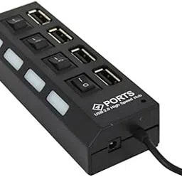 SHOPORA® 4-Port USB 2.0 Multi Charger Hub+High Speed Adapter On/Off Switch Pc Black | Computer Cables & Connectors | USB Cables, Hubs & Adapters-picture-31