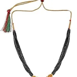 vama fashions Ethnic Traditional Maharashtrian black Beads Tanmaniya Marathi mangalsutra Pendant Necklace with Chain For Women.-picture-42