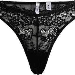 Polymide Self Design Black Belle Thong Brief-image-9