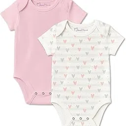 mom's home Organic Cotton Baby Half Sleeve Onesie | Pack of 2-picture-25