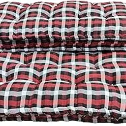 Tanwar Handloom & Pillow House Soft Single Bed Cotton Filled Quilt Mattress Gadda Soft & Reversible (4 x 6 ft or 72 x 48 x 5 Inch) 108-Red and Grey Dibba/Item Weight 7 Kg.-picture-28