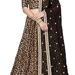 zeel clothing Women Silk Semi-Stitched Lehenga Choli Set image 1
