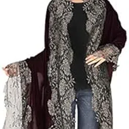 pashwrap Designer Velvet Stole with Metallic Zarri Lace-picture-57