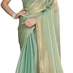 c j enterprise Women's Soft Zimmy Choo Fandy Silk Dual Tone Saree with Unstitched Banglori Silk Blouse Piece-picture-49