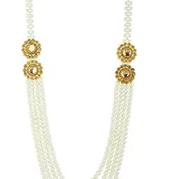 anuradha PLUS® Golden Finish Styled With Pearls Beads Design Traditional Groom Mala Necklace For Men-picture-46
