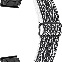 Adjustable Nylon Elastic Bands Compatible with Garmin Fenix 5/Fenix 5plus/Fenix 6/Fenix 6pro/Forerunner 935, 22mm Width Breathable Replacement Band for Forerunner 945/Approach s60-picture-25