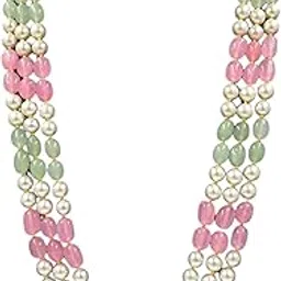 aamrapali silver gems Long Beads Necklace for Women Handmade Beads Chain Traditional Red/White/Green/Blue/Multicolor Beads Necklace Trendy Neck wear Designer Fashion Jewellery for women-picture-26