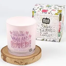 Alicia Souza You are Loved Floral Scented Glass Candle Smoke Free Flame, Ideal for Gifting, Birthday, Festivals and Décor, Burn Time Upto 15 Hours Size 6.5CM X 7.8CM-picture-29