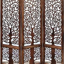 Wooden Room Partition 6 Feet | Room Divider Screen Separator for Living Room Solid Wood Decorative Screen Partition (Floor Standing, Color - Brown, 3 Panel, Pre-Assembled)-picture-23