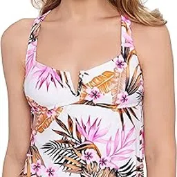 salt + cove Women's Tropic Time Printed V-Wire Tankini Swimsuit Top-picture-26
