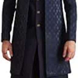 kisah Mens Jacket Sherwani Trouser Set|Silk Blend Fabric Jacquard Pattern Indo-Western Sherwani Set for Men|Regular Fit Mandarin Collar Long Sleeves-picture-46