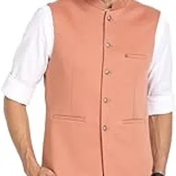 turtle Men Poly Viscose Light Pink Nehru Jacket-picture-28