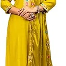vredevogel Women's Silk Blend Anarkali Kurta with Pant & Dupatta Set | Perfect for Festive & Casual Women Ethnic Set-picture-38
