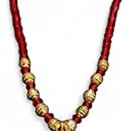 Traditional Stylish Gold Plated Pendant with Red Beaded Mangalsutra | Simple Trendy Dailywear Latest Mangalsutra for Women and Girls-image-39