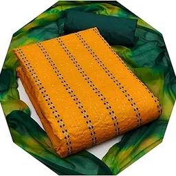 Ethnic Salwar Suit Set || Festive Embroidery Suit Material with Heavy Najmeen Dupatta || Unstitched COTTON Pure Suit Set || Designer Cotton Embroidery WOMEN Dress Material-image-64