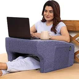 Frido Lap Desk Pillow | Portable Computer Table & Laptop Lap Desk for Sofa, Bed, Floor | Ergonomic Gaming Desk Table with Arm Rest | Work Desk Accessories for Reading, Gaming, Studying | Blue Colour-picture-20
