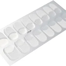 HEAVENGLOW Cured Gel Nail Polish Strips Stickers for Girls Salon Nail Gel Polish Strips White-image-97