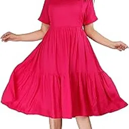 ap2kurti Women's Rayon Maternity Gathered Calf Length Fit and Flared Dress for Women|Women's Maternity Dress Pink-picture-50