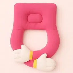 KikiNest Baby Soft Hugging Neck Supporting Pillow for Head Shaping (0-12 Month) Sleeping, Gift for Babies (Pink)-picture-21