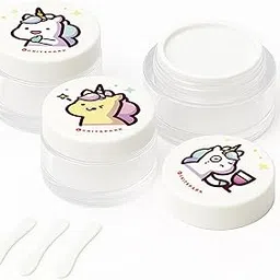 gritspark Empty Acrylic Cosmetic Jars with Inner Lid & Spatula – Leakproof Travel Containers for Creams, Balms, DIY Skincare, Makeup, Jewelry & Beauty (25g) (Unicorn, 3 Pcs) image 1