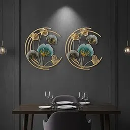 Amazon Brand - Solimo Set of 2 Leaf Metal Multicolor Wall Art – Elegant Nature-Inspired Décor|42L x 2.0W x 21 H cm-picture-12