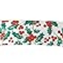 Meraki Cards White Satin Printed Ribbon with Christmas Holly (W:19mm, L:5 Yards)-picture-20