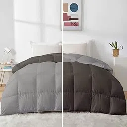 Razzai 500 GSM Winter Comforter Premium Collection Quilted Revesible Comforter (90" x 90" Inches/228cm x 228cm) - Queen Size Comforter|Silver/Dark Grey| TC - 400-picture-35