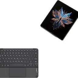 BoxWave Keyboard Compatible with Tecno Phantom V Fold - SlimKeys Bluetooth Keyboard with Trackpad, Portable Slim TouchPad - Jet Black-image-43