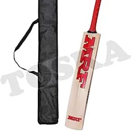 Blessence Cricket Bat Full Size Popular Willow M Cricket Bat & One Grip & Bat Cover for Tennis Ball, Leather Ball Rubber Ball, Plastic Ball (Men|Women) (Red)-picture-16
