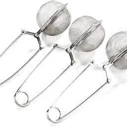 ARTIST Snap Ball Tea Strainer With Handle (3 Pack) for Loose Leaf and Mulling Spices - Stainless Steel Infuser Perfect Pincer Tea Ball Filter Tong-image-76