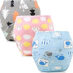 Bembika Baby Training Pant Soft Cotton Reusable Potty Training Pants For Kids Leak-Resistant, Padded Underwear For Babies To Support Diaper Free Transition (M Size For 12-18 Months Pack Of 3)-picture-19