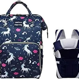 LittleTrove Combo of Premium Baby Diaper Backpack and Baby Carrier for Parents and Babies-picture-39
