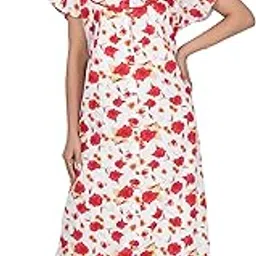 anglina Women's Floral Printed Open Front Pure Cotton Blend Nighty/Maxi/Nightgown/Nightwear WSR-94-picture-43