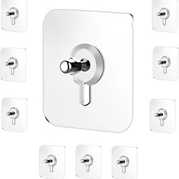 JIALTO 10 Pcs Heavy Duty Adhesive Nail Hooks - Versatile Wall Hooks for Bathroom, Kitchen, and Home - No Drilling, Strong Stainless Steel Design-image-74