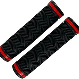 Ilsha® Bicycle Handlebar Grip Set Soft Rubber Non Toxic Anti-Slip Standard Size Fancy Cycle Handle Grip Length 12.5 cm (Plain Grip)-image-42