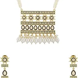 voylla Gota Patti Shahi Darbar Necklace Set For Women,Gold Jewellery Set,Gift For Women & Girls,Enamelled Jewellery,Festive,Puja,Wedding,Gifting-picture-32