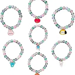 jewelsbysirani Pack Of 7 (Cooky,Tata,Chimmy,Rj, Koya,shooky,mang) Cute Korean BTS Character Charms Beads Bracelet Combo For Women And Girls|Accessories Gift For BTS Army-picture-49