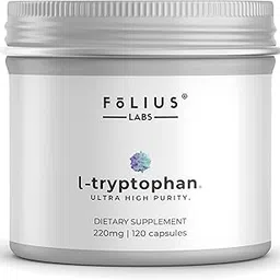 FOLIUS LABS Clean Label L Tryptophan Supplement 220mg – Essential Amino Acid – Supports Restful Sleep and Relaxation – 120 Capsules image 1