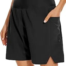 jeneary Women's 7" Swim Board Shorts High Waisted Tummy Control Quick Dry Bermuda Swimming Long Bottoms-picture-49