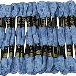 HUNNY- BUNCH® Premium Anchor Thread Stranded Cotton Skiens Cross/Long Stitched Embroidery Thread Floss for Hand and Machine Sewing (Pack of 25 Pieces) (Shade - 130)-image-13