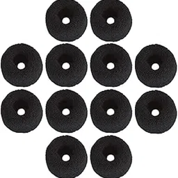 tripin Thick Rubber Bands Hair Band Cottonthread, Extra Soft Colorful Bun Ponytail Holders for Girls and Women (8CM) - Pack of 12 (Black)-picture-11