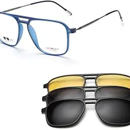 grey jack Magnetic Clip On Sunglasses for Men Women 3 In 1 UV Protection Glasses for Myopic People 10005 image 1
