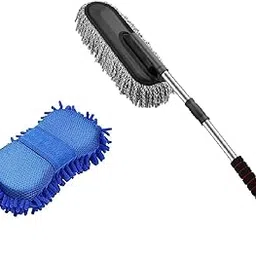 Winberg ® Car Cleaning Duster Multipurpose Microfiber Wash Brush Solar Panel Cleaner Vehicle Interior and Exterior Cleaning Kit Combo for Car, Bike, RV, Boats or Home - C2 (Duster+Sponge)-image-10