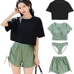 teddy hys2851 Women's Swimsuit, Body Cover, 4-Piece Set, Short Sleeve Shirt, Rash Guard, Short Pants, Separate-picture-10